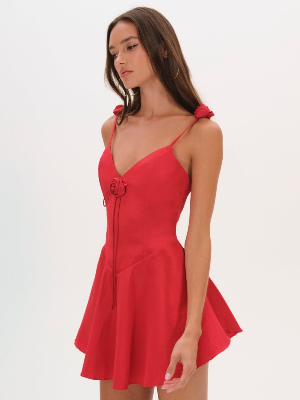 For Love & Lemons Orsa Mini Dress S / Red - Picture 1 of 3